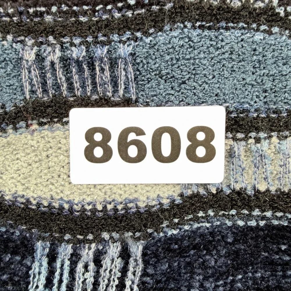 VTG Protege Collection Sweater Mens 2XL Blue Geometric Knit Crewneck USA